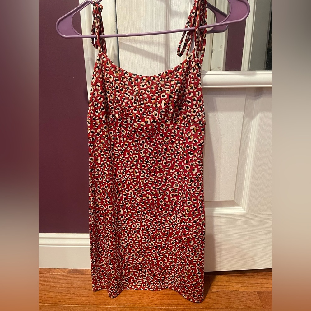Mini Red Cheetah Dress